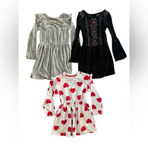 Cat & Jack girl’s Long Sleeve Dress Bundle- size 4/5